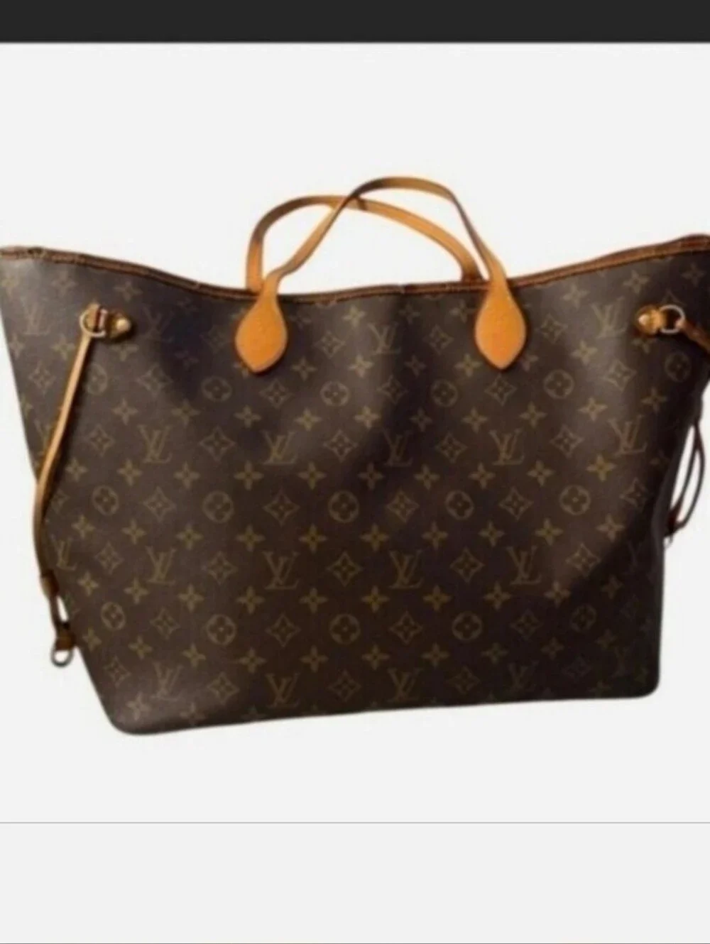 Authentic Louis Vuitton Neverfull GM Monogram Canvas Tote Bag Brown/Tan